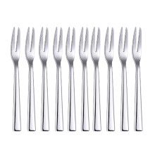 10Pcs 304 Edelstahl Cocktail Dessert Gabel Vorspeise Snack Kuchen Obst Gabeln Set