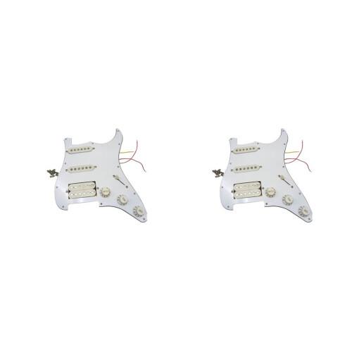 2X Elgitarr plektrumskydd Laddad Förkopplad Scratch Plate Montering 11 Hål SSH Vit