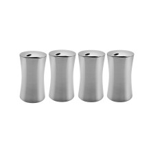 4X Kleine Zahnstocher Inhaber Dispenser-Aufbewahrungsorganisator Edelstahl (Silber)