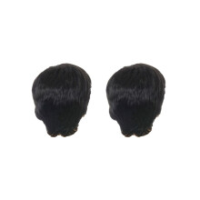 2x Modieuze korte zwarte, steile synthetische pruik voor mannen, zacht en realistisch, natuurlijk zwart