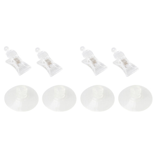 4 pieces 47mm clear plastic wall suction cup clip clamp