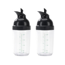 2x Easy Grips Saladedressing Shaker Dispenser, Lekvrije Containerfles, Universele Sausmixer met Weegschaal,