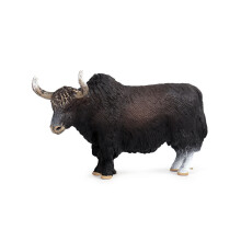 14,5 x 3,5 x 8,5 cm Klassieke zwarte jak dierenfiguur, rund, stier, os, PVC schattig, levensecht model