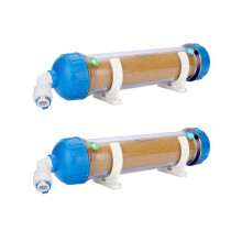 2X Ersatzwasserfilter, Nachfüllbar, T33-Gehäuse, DIY-Befüllwasserfilter mit Ionenaustauscherharz, Transparent, Umkehrosmose