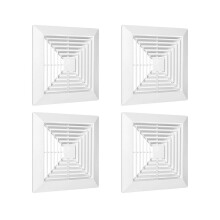 4x Afzuigkap met veren, reserveonderdelen voor vierkante afzuigventilator voor plafond- of wandmontage,