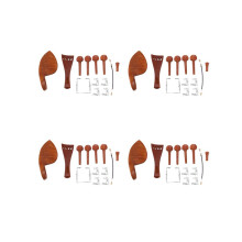 4x A Natural Jujube Wood 4/4 Violin Parts Accessory Set - Tuning, Chin Rest, Strings, Tail Nail, Tail Rope, Screw, Draw