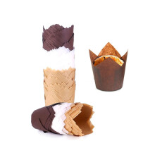 200 tulpvormige cupcakevormpjes, muffinvormpjes van bakpapier voor het bakken van cupcakes voor feestjes,