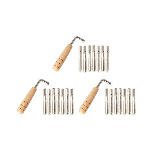 21-piece tuning pins with L-shaped tuning key for lyre harp strings and other primitive stringed instruments