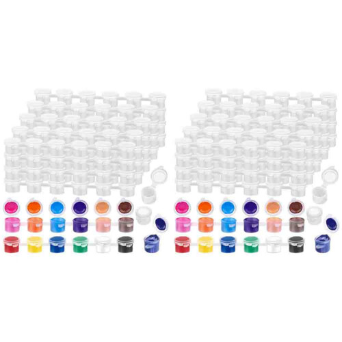 480 Empty Paint Pots, 40 Acrylic Paint Container Strips with Lids for 3ml Artisan Paint
