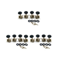 12 Pieces Metal Open Ukulele Uke Tuning Pegs Tuner Round Cap Black