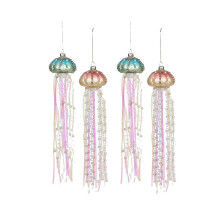 4 Novelty Christmas Tree Jellyfish, Universal Jellyfish Ornaments, Festive Decoration, Glass Bead Christmas Tree Jellyfish