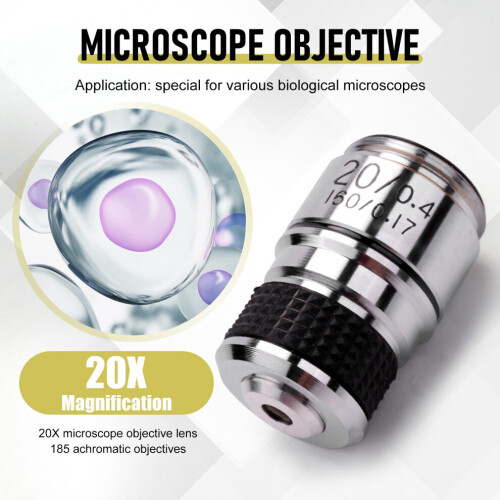 185 Microscope objective 20X Achromatic objective Accessory for Biological Microscope Parts 2