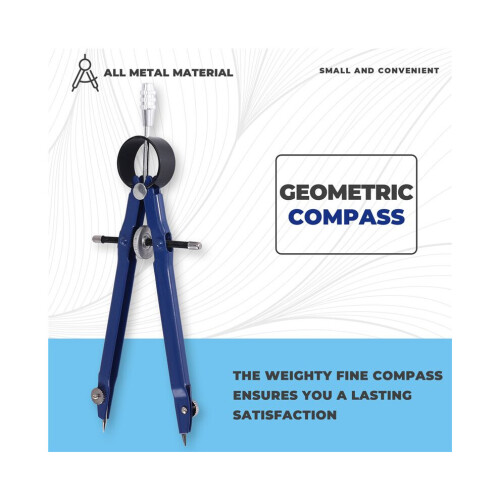 2-Pack Composition Compass with Lock Mathematics Bow Compass Drawing Metal Compass with Wheel Geometry Compass Bow Divider Precision 1