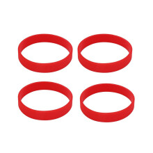 4X Fashion Silicone Rubber Elasticity Bracelet Wrist Band Cuff Bracelet Bangle Red