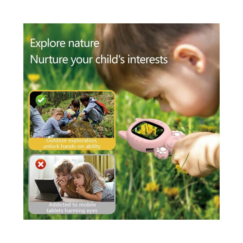 2-in-1 Digital Microscope, 500x Magnification, Handheld Microscope, 2MP Camera with 8 LEDs for Children, 2