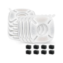 40 Kohlefilter für Katzentrinkbrunnen, 20 Ersatzfilter für Haustiere mit 20 Vorschwämmen für 67 Oz/2 L und 95 Oz/2,8 L