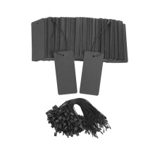 400-teiliges Set aus schwarzen Preisschildern mit Schnur, Geschenkanhängern mit Sicherheitsnadeln, personalisierten