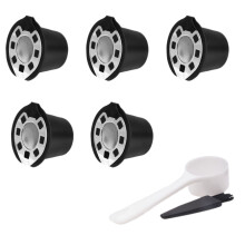 5 stycken kaffefilter för mekanisk påfyllning av rostfritt stål, droppkorg, kaffekapsel, koppmaskin