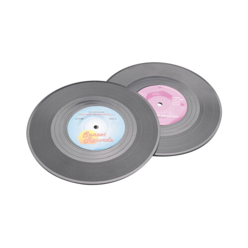 24-teiliger Bierdeckel im Retro-Vinyl-Design 2