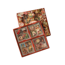 100 ark med vintage scrapbooking-klistermärken med fjärils- och växtmotiv, för skräpjournalmaterial,