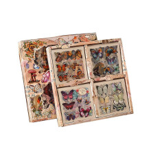 100 ark med vintage scrapbooking-klistermärken med fjärils-, växt- och blommotiv för skräpjournalmaterial,