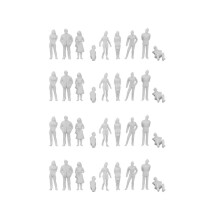 1:50 Witte figuren Architectuurmodel Menselijke schaal HO Model Plastic Poppetjes, 50 stuks