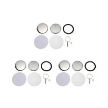 150x Tillbehör för knappnyckelringar, 58 mm/2,25 tums nåltillverkningssats för knappmaskin, metallknappmärkesset