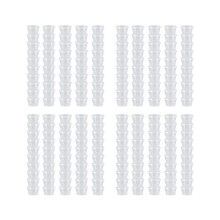 400 sets wegwerp plastic portiebekertjes met deksels, 40 ml, luchtdichte soufflévormpjes, kruidenpotjes,