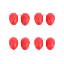 4 paar plastic percussie-eitjes (maracas) rood