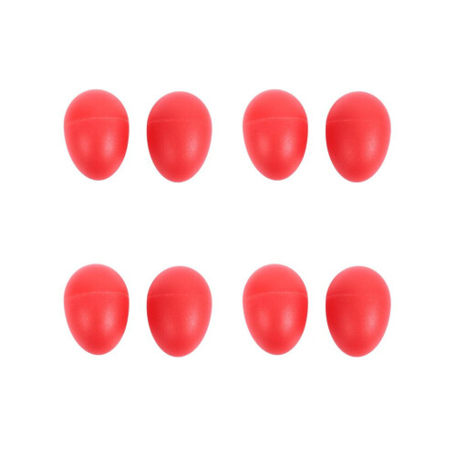 4 paar plastic percussie-eitjes (maracas) rood