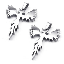 2x roestvrijstalen sieraden PhoeniX Firebird hanger met 50 cm ketting, halsketting voor mannen en vrouwen,