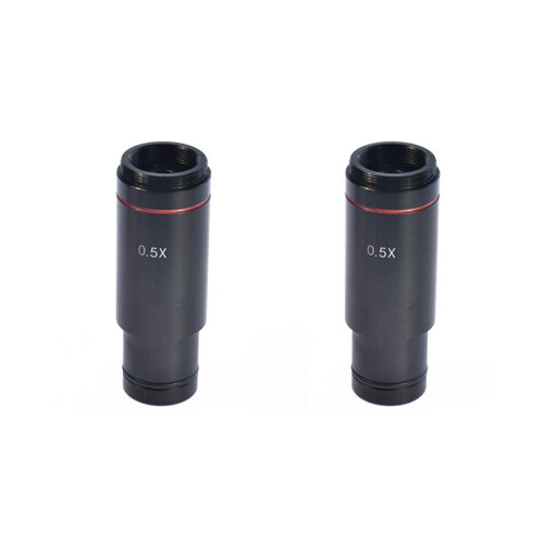 2 Pieces 0.5 XC Mount Microscope Adapter 23.2 mm Electronic Eyepiece Reduction Lens 0.5x Microscope Relay Objective For Microscope CCD Camera