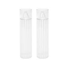 2X Pillar Candle Mold Cylinder Ribbed Plastic Candle Molds 6 Inch for Candle Making DIY Handmade Candles