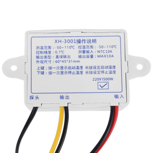 2X 220V Digital LED Temperature Controller 10A Thermostat Switch Probe New 2