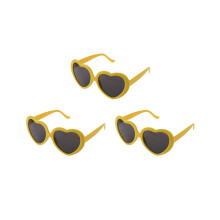 3X Fashion Grappige Zonnebril - Zomerse Liefde Hartvormige Zonnebril - Gele Zonnebril