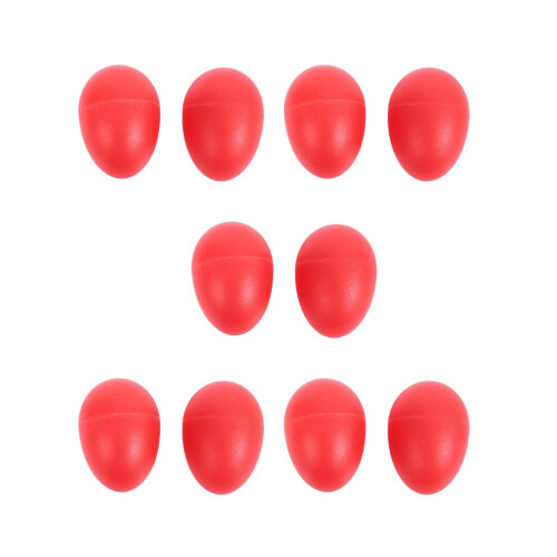 5 paar plastic percussie-eitjes (maracas) rood
