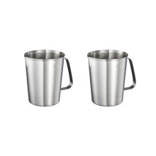 2x Stainless Steel 304 Measuring Cups with Handle and Spout, Metal Jug with Oz and ML Markings, 48OZ/1500 ML - 6 Cups)