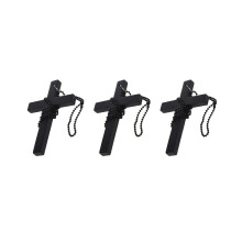 3X Metall Wulstige Kette Holz Kreuz Anhaenger Halskette Schwarz