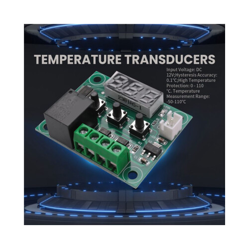 4 pieces W1209 Digital Temperature Controller Module Electronic Temperature Control Module Switch with Acrylic Housing 2