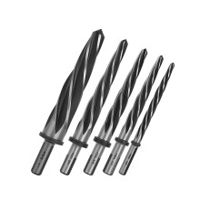 5-delige M2 HSS conische ruimerset voor staal, metaal, hout en legeringen, 1/2" 3" platte schacht