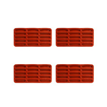 4er-Pack Silikonform für Tiramisu-Fingerkekse, Müsliriegel-Backform mit 15 Mulden, Schokoladenriegelform,