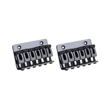 2x 6-Sattel Hardtail-Brücke Top Load 65mm E-Gitarrenbrücke (Schwarz)