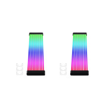 2x RGB LED-remsa ARGB-synkroniseringskort för datorströmförsörjning GPU-grafikkortskabelhölje Neon -