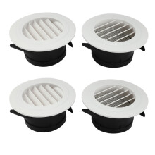 4-delige set van 10 cm brede ventilatieroosters met geïntegreerd vliegenscherm voor kantoor en badkamer.