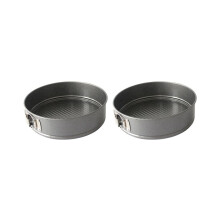 2x Ronde lekvrije bakvorm met verwijderbare bodem (18 cm)