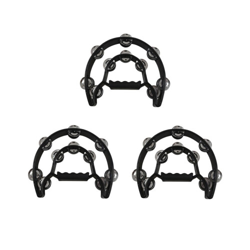 3X Compact Double Crescent Music Tambourine Drum Kit Durable