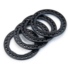 4 StüCk Metall Legierung 1,9 Zoll Felge Beadlock Ringe für Axial SCX10 D90 -4 1/10 RC Crawler Auto Teile,Schwarz