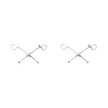 2x Septumpincet van roestvrij staal met naaldklem, professioneel piercinginstrument voor wenkbrauwpiercing
