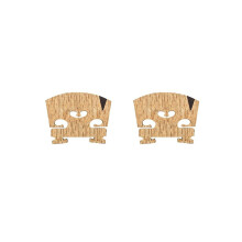 2x Violin Bridge 4/4: Solid maple violin bridge of finer quality, pre-cut and pre-assembled for most 4/4 violins