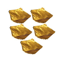 500 stuks vierkante snoepjes, chocolade lolly's, papieren aluminiumfolie wikkels goudkleurig